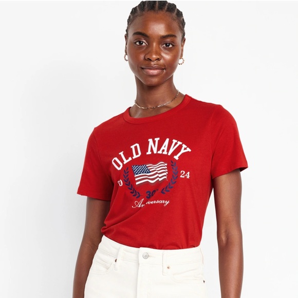 NWT OLD NAVY Flag Graphic T-Shirt Color: Robbie Red - Picture 1 of 4